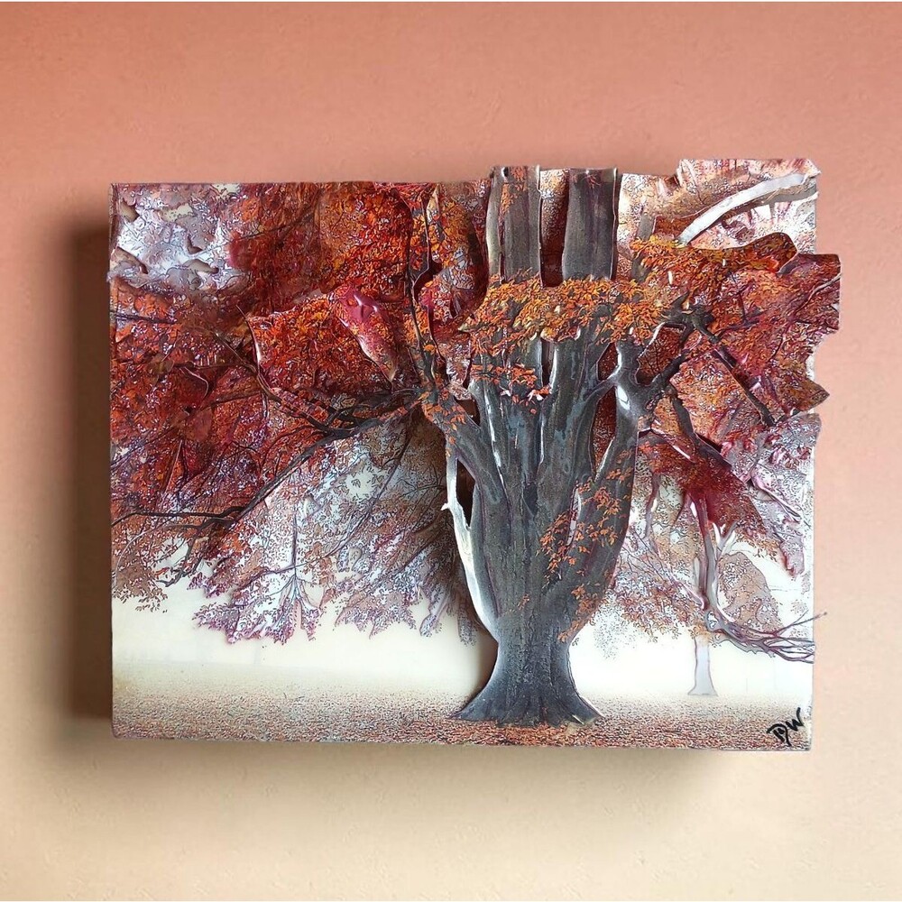 DLW Studios 3D Photography Wall Art Hanging Fall Foliage Tree By Diane Wilson
